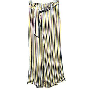 Soft Surroundings Palisade High Rise Wide Leg Pants Striped Rayon Women's Small